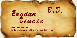 Bogdan Dinčić vizit kartica